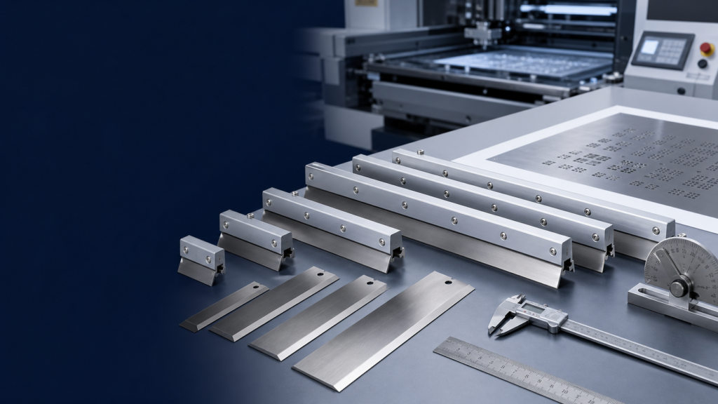 DEK Metal Squeegee Blade Buying Guide: Size, Angle and Holder Selection